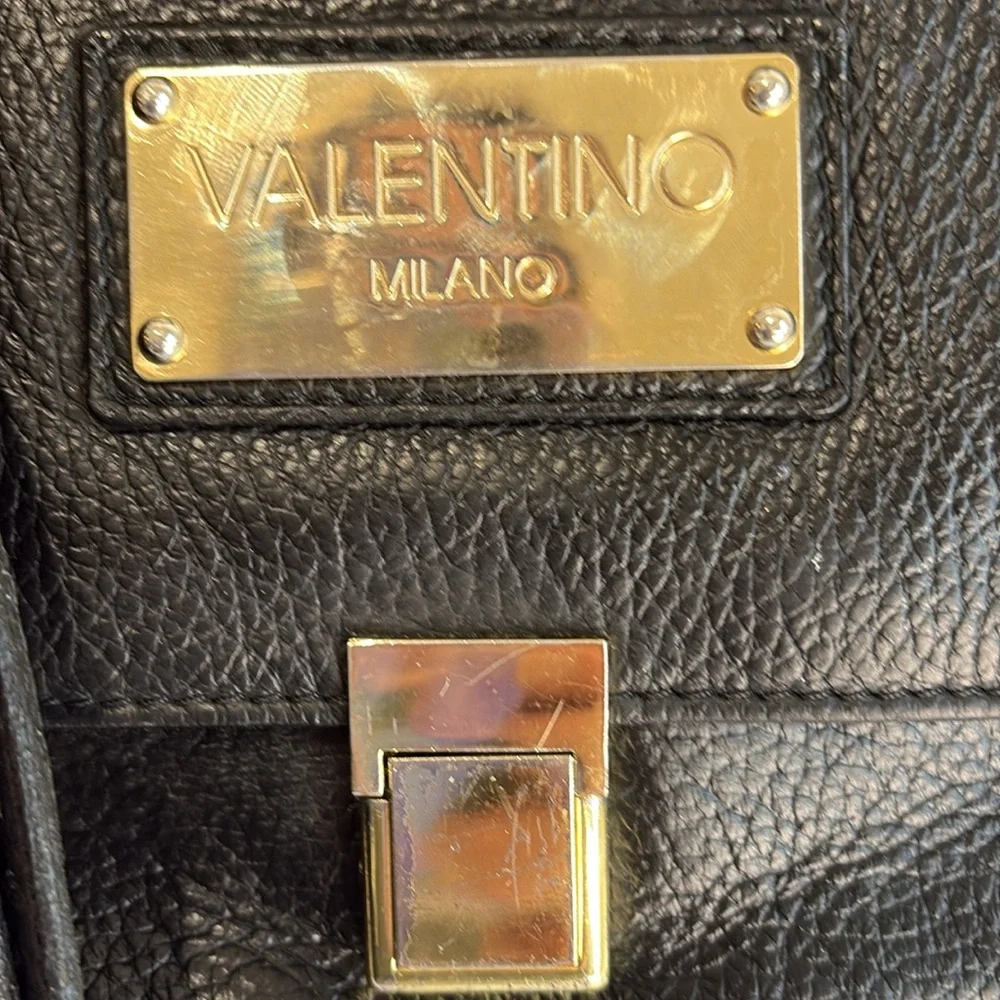 Valentino Amelie Black Leather Handbag